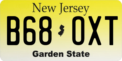 NJ license plate B68OXT