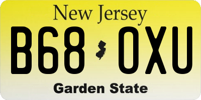 NJ license plate B68OXU