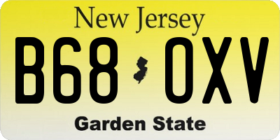 NJ license plate B68OXV