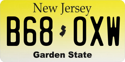 NJ license plate B68OXW