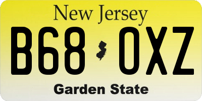 NJ license plate B68OXZ