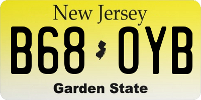 NJ license plate B68OYB