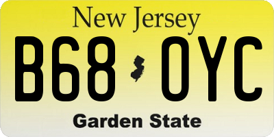 NJ license plate B68OYC