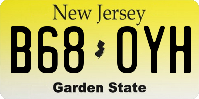 NJ license plate B68OYH