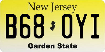 NJ license plate B68OYI