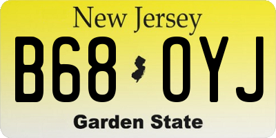 NJ license plate B68OYJ