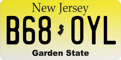 NJ license plate B68OYL