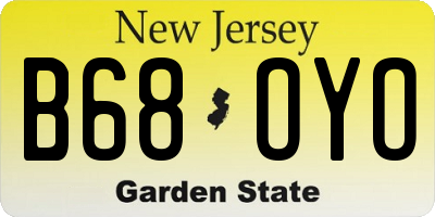 NJ license plate B68OYO