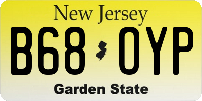 NJ license plate B68OYP