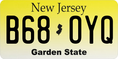 NJ license plate B68OYQ