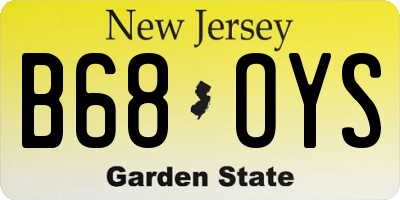 NJ license plate B68OYS