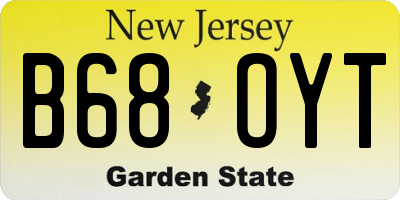NJ license plate B68OYT