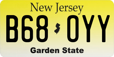 NJ license plate B68OYY