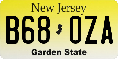 NJ license plate B68OZA
