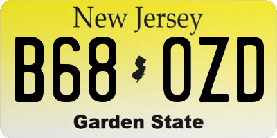 NJ license plate B68OZD
