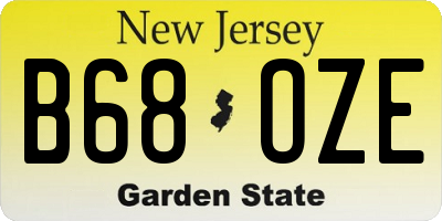 NJ license plate B68OZE