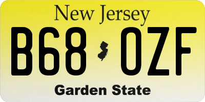 NJ license plate B68OZF