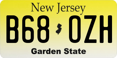 NJ license plate B68OZH