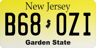 NJ license plate B68OZI
