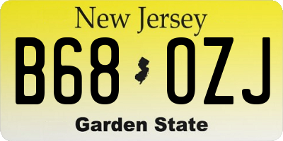 NJ license plate B68OZJ