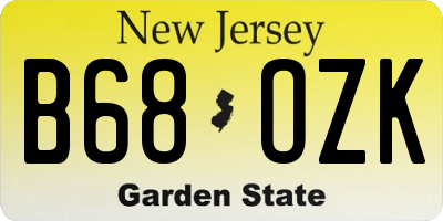 NJ license plate B68OZK
