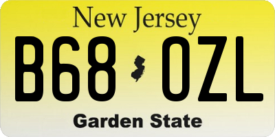 NJ license plate B68OZL