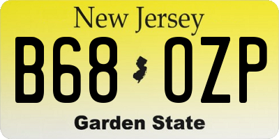 NJ license plate B68OZP
