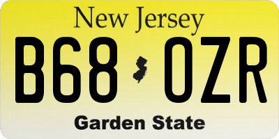 NJ license plate B68OZR