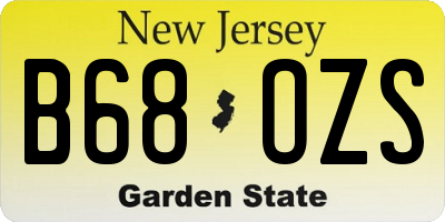 NJ license plate B68OZS