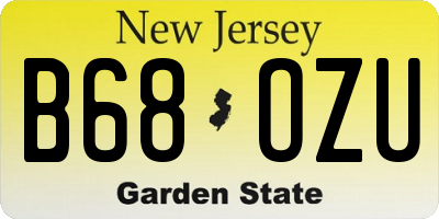 NJ license plate B68OZU
