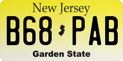 NJ license plate B68PAB