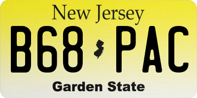 NJ license plate B68PAC