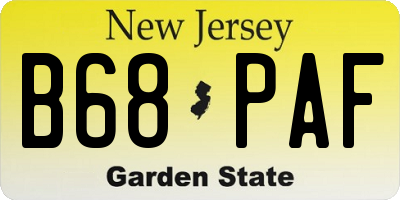 NJ license plate B68PAF