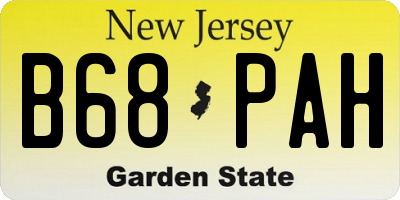 NJ license plate B68PAH