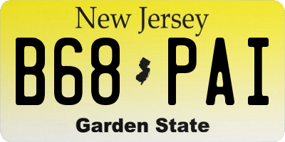 NJ license plate B68PAI