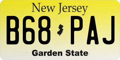 NJ license plate B68PAJ