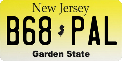 NJ license plate B68PAL