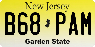 NJ license plate B68PAM