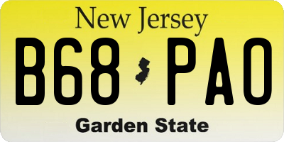 NJ license plate B68PAO