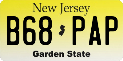 NJ license plate B68PAP
