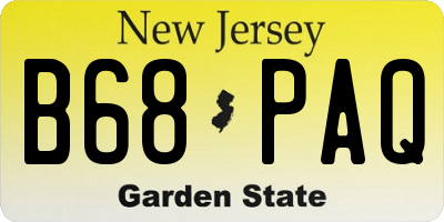 NJ license plate B68PAQ