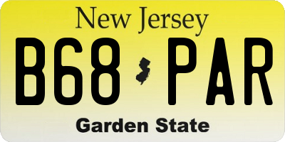 NJ license plate B68PAR