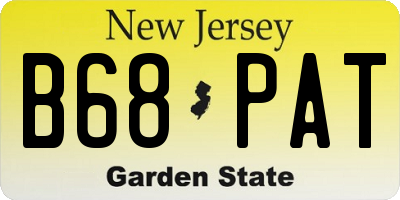 NJ license plate B68PAT