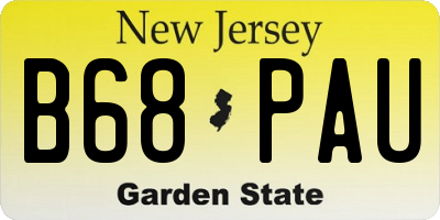 NJ license plate B68PAU