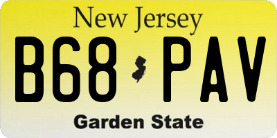 NJ license plate B68PAV