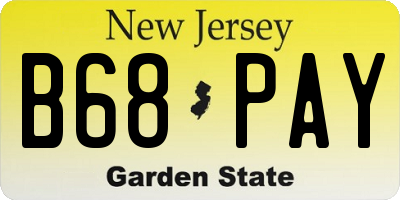 NJ license plate B68PAY