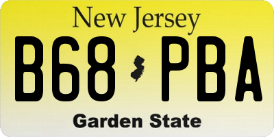 NJ license plate B68PBA