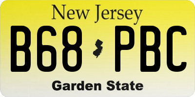 NJ license plate B68PBC