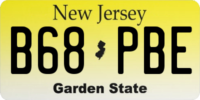 NJ license plate B68PBE