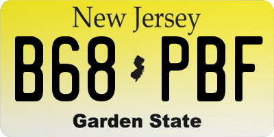 NJ license plate B68PBF